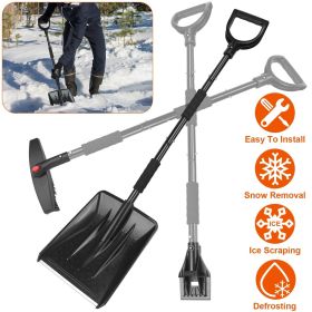 45.7 in. Metal Handle Steel 3-In-1 Snow Shovel Kit Brush Ice Scraper Collapsible Design Snow Removal 45.7 in. Metal Handle Steel 3-In-1 Snow Shovel Kit Brush Ice Scraper Collapsible Design Snow Removal