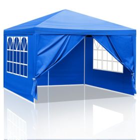 10'x10' Gazebo Waterproof Outdoor Canopy Patio Tent Party Tent for Wedding BBQ Cater, Blue 10'x10' Gazebo Waterproof Outdoor Canopy Patio Tent Party Tent for Wedding BBQ Cater, Blue